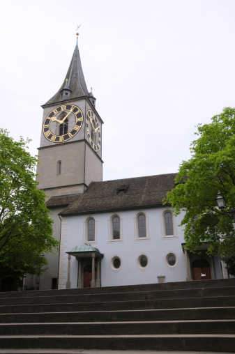 Old Traditional Building and church at Switzerland