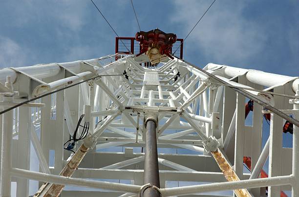 istock Looking up derrick on a small kelly land oil rig 176774256