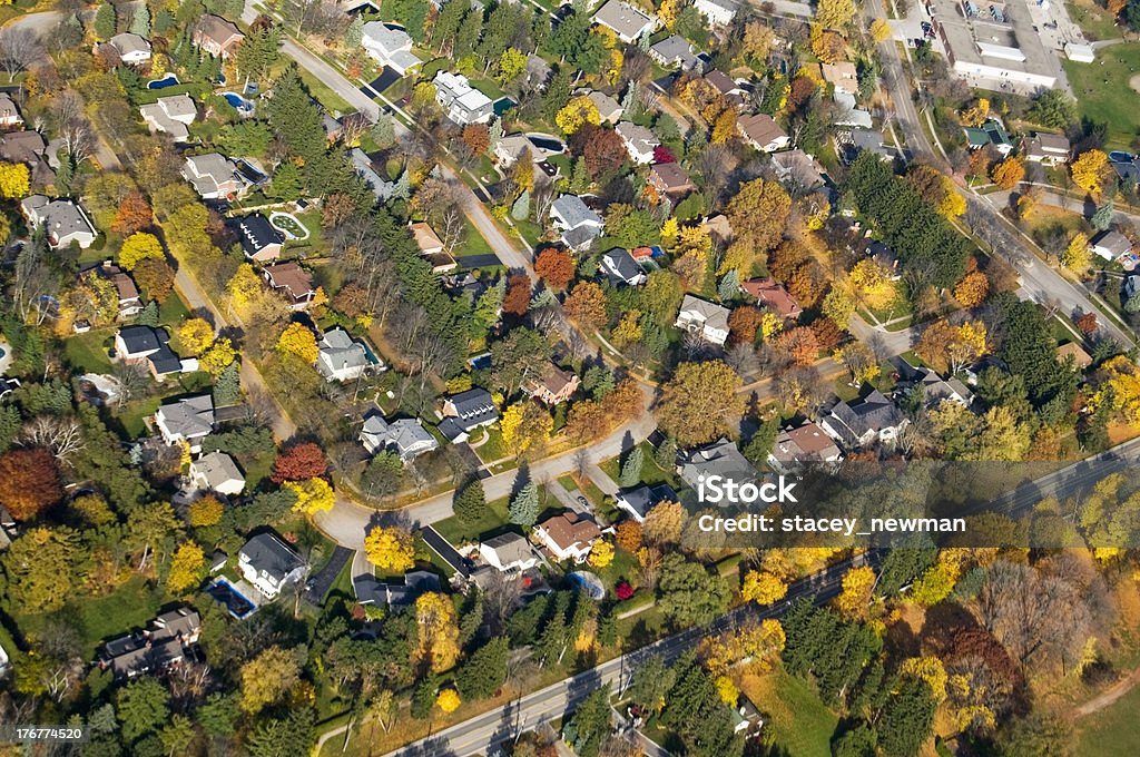 Vorstädtischen Wohnviertel, Luftaufnahme - Lizenzfrei Ansicht aus erhöhter Perspektive Stock-Foto