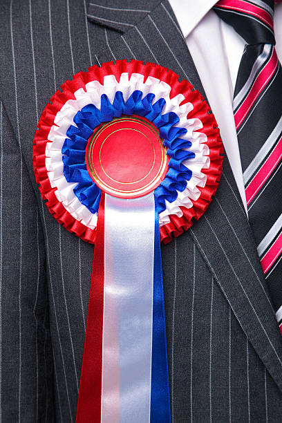 rosette en costume à proximité. - suit necktie close up gray photos et images de collection