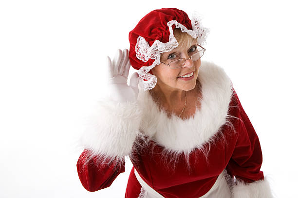 istock Mrs. Claus Listens Hand to her Ear 176774842