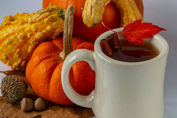 istock Autumn still life with cup of tea and cinnamon stick 1767754320