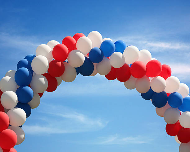 istock Patriotic balloon arch background 176775471