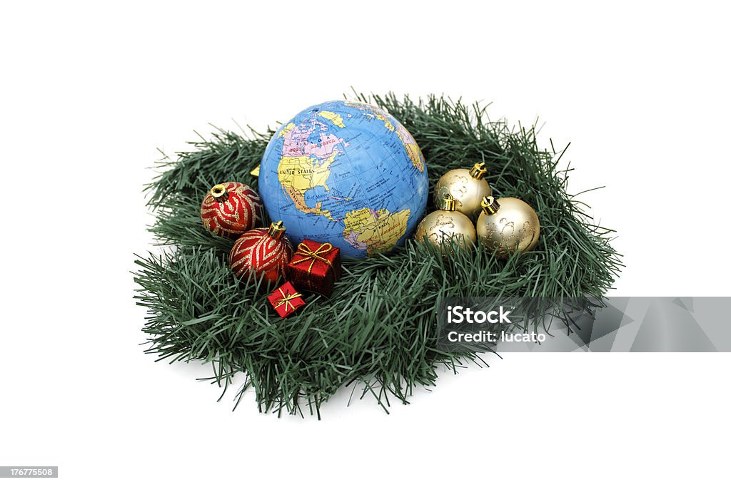 Christmas theme-Américas mundo - Foto de stock de Globo terráqueo libre de derechos