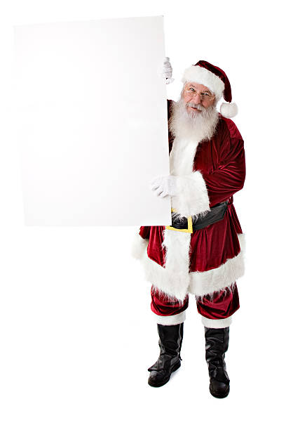 istock Santa Claus Holds Up a Blank Sign 176775537