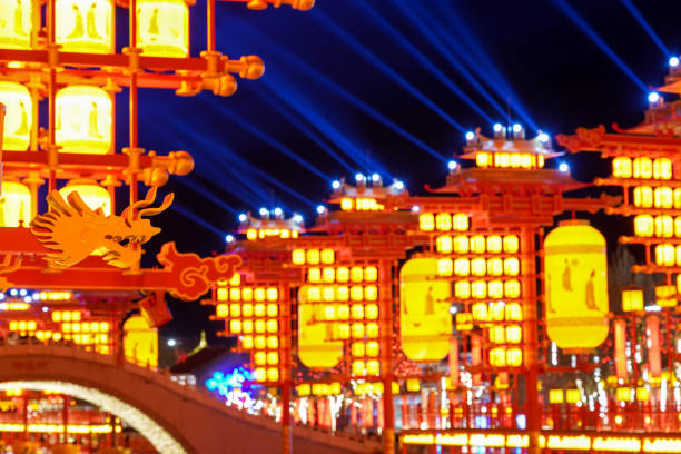 istock Chinese festive lantern at night 1767757123