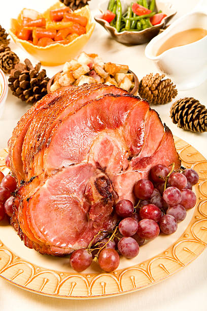 Spiral Sliced Ham stock photo