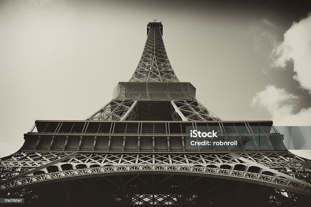 Sepia Bild von einer antiken Der Eiffelturm in Paris - Lizenzfrei Alt Stock-Foto