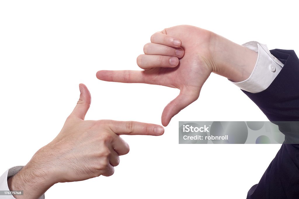 Hand der Geschäftsmann die eine rechteckige - Lizenzfrei Daumen Stock-Foto