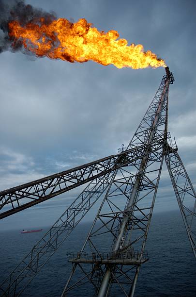 istock Flame tower at an offshore oil rig 176775797