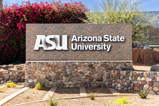Tempe, AZ, USA - October 28, 2023: Arizona State University is one of the largest public universities and was founded in 1885.