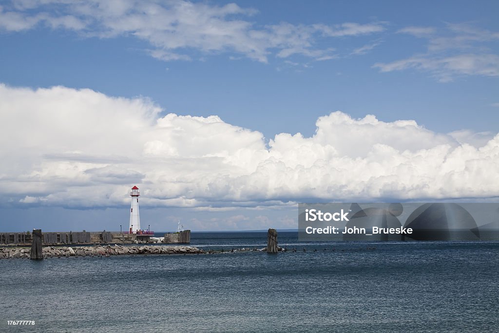 St. Ignace Lighthouse St. Ignace Lighthouse on Lake Huron. Beacon Stock Photo