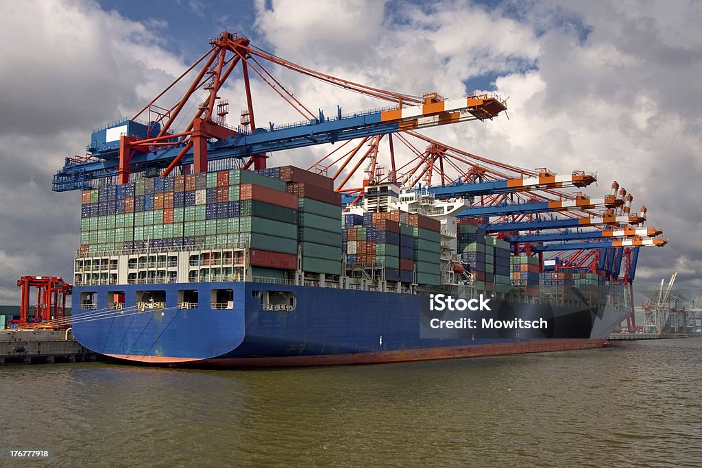 Containerschiff - Foto de stock de Hamburgo - Alemania libre de derechos