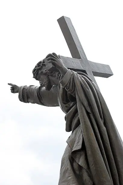 Statue of Jesus with cross