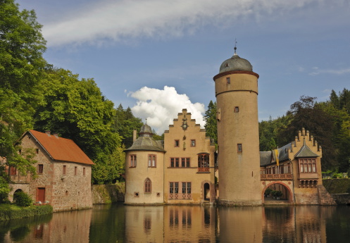 Picturesque Mespelbrunn Castle is situated in the Spessart area of Germany. It is one of the finest moated castles in Germany and thousands of tourists come to see that beautiful medieval castle every year.
