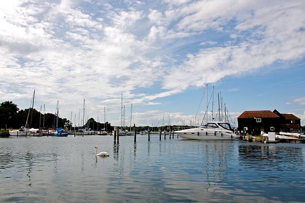 Birdham Pool marina Birdham Pool (near Chichester) is the oldest purpose built marina in England converted from a tidal mill pond and still has the old mill house beside the lock. chichester stock pictures, royalty-free photos & images