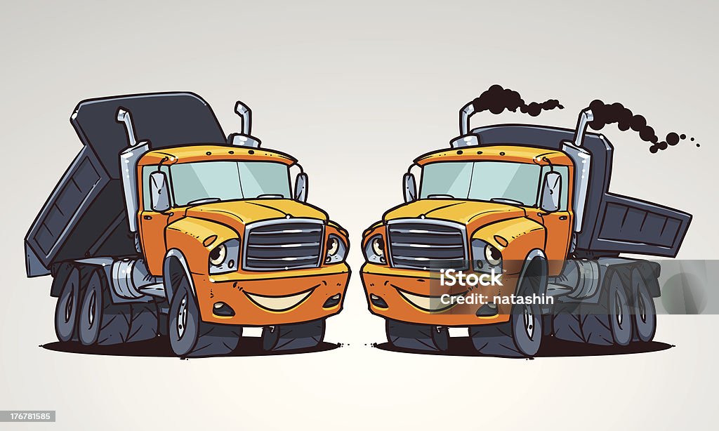 cartoon camion tipper - clipart vectoriel de Camion-benne libre de droits