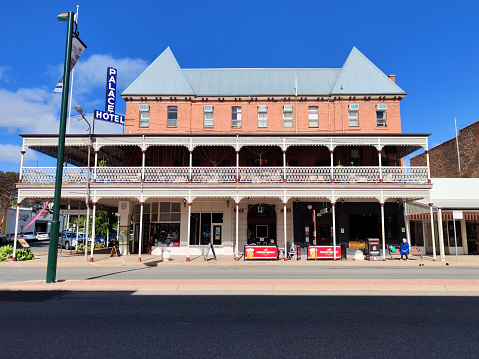 The Palace Hotel, a heritage-listed pub in Broken Hill, New South Wales, Australia. The 1994 Australian comedy-drama film, The Adventures of Priscilla, Queen of the Desert, filmed many of its Broken Hill scenes in the Palace Hotel.