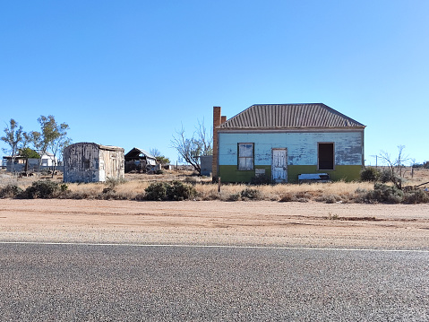 Abandoned homes along the Barrier Highway in South Australia.