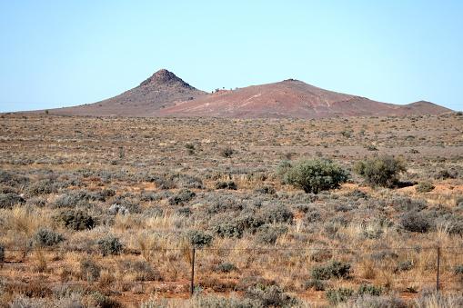 Desert landscape near Broken Hill City, New South Wales.