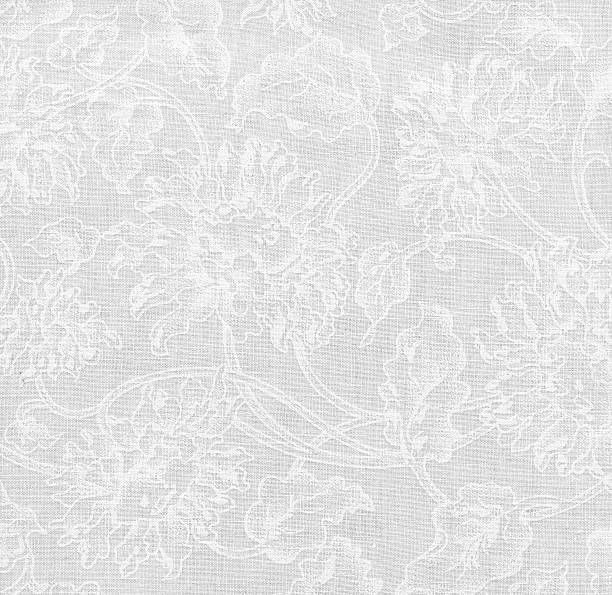 istock High Resolution White Fabric with Floral Pattern  for Backgrounds XXXL 176786702
