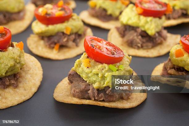 Mexican Bites Nachos Appetiser Finger Food Stock Photo - Download Image Now - Avocado, Buffet, Food