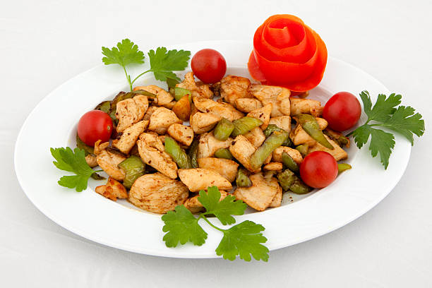 Chicken Meal on white isolated background