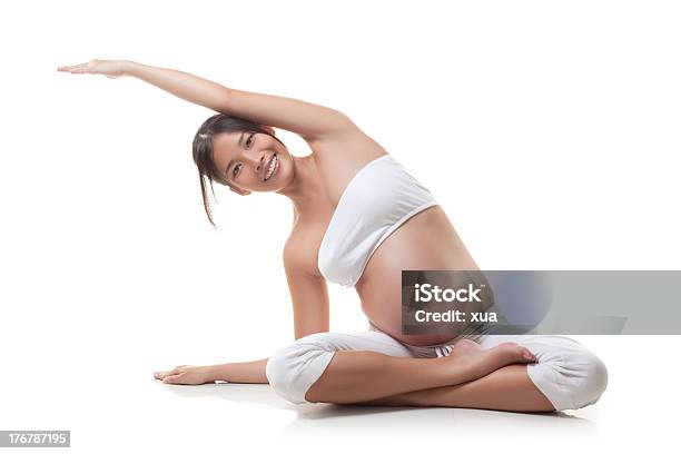 Pregnant Women In Various Yoga Poses Stock Photo - Download Image Now - Abdomen, Active Lifestyle, Activity