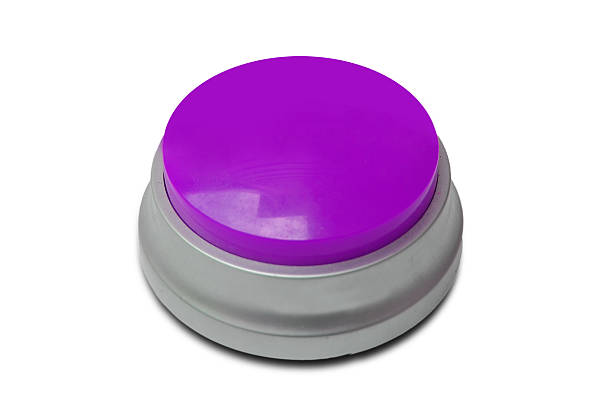 Purple Push Button stock photo