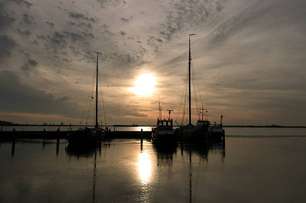 istock Strange light over frozen marina 176789624