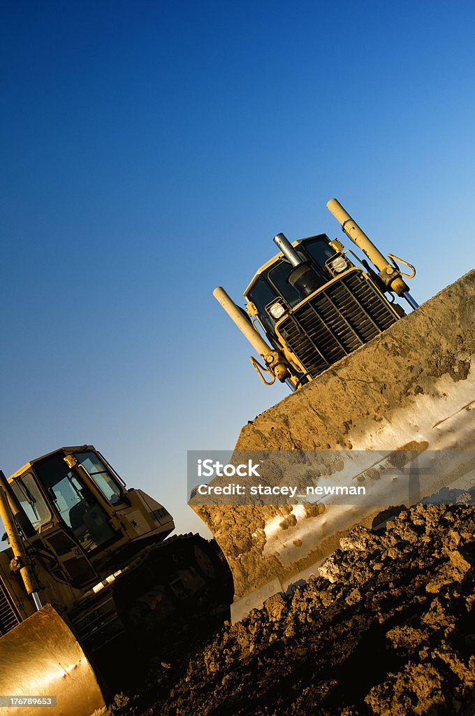 Construction Equipment Vehicles From Below Bulldozer Stock Photo