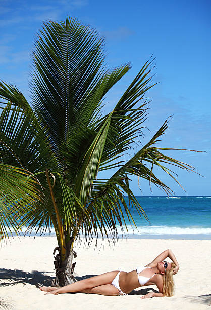 Young female enjoying sunny day stock photo