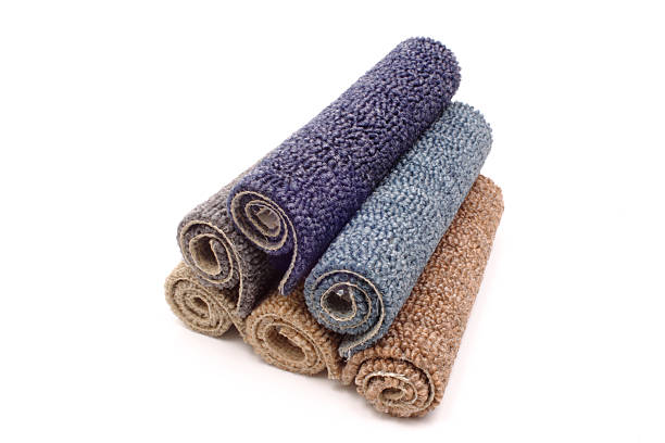 Carpets in a pile stock photo