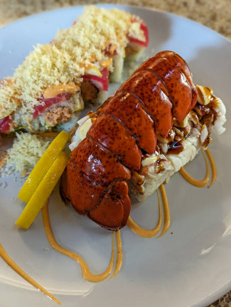 istock yummy lobster roll seafood sushi at a restaurant 1767903188