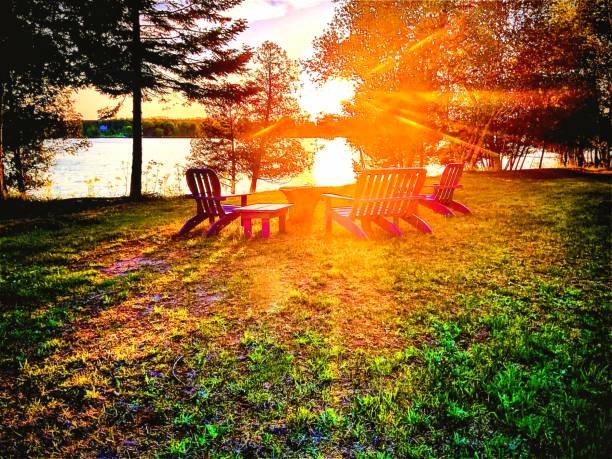istock Filtered Sun Beam Over The Lake at Sundown 1767904250