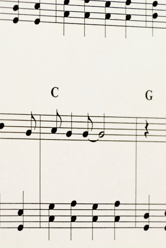 Close-up of musical notes