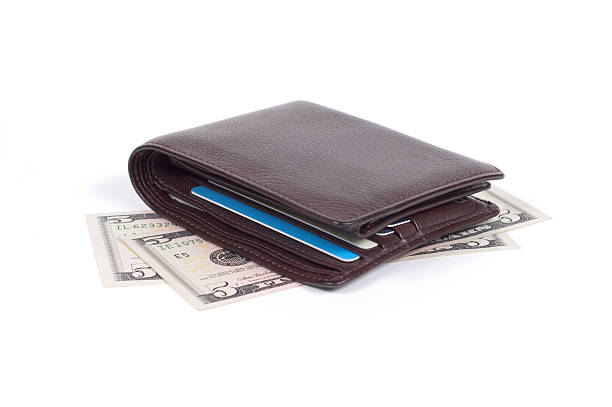 istock Purse with money isolated on a white background shadow below. 176792572