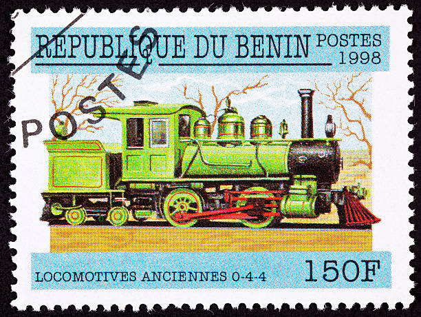 istock Canceled Benin Train Postage Stamp Old Railroad Steam Engine Locomotive 176792595