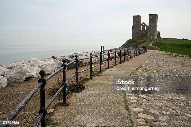 Reculver Towers Herne Bay Sea Defenses Stock Photo - Download Image Now - Ancient, Architecture, British Culture