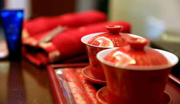 istock Red tea bowl used in Chinese wedding 1767930384