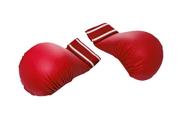 istock Pair of red kickboxing gloves 176793266