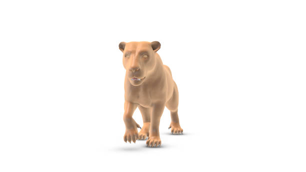 istock Walking animated lion on a white background 1767938292
