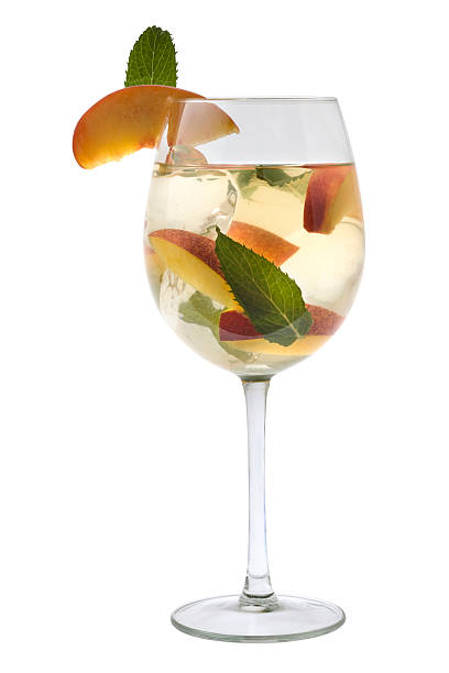 White Sangria in a glass stock photo