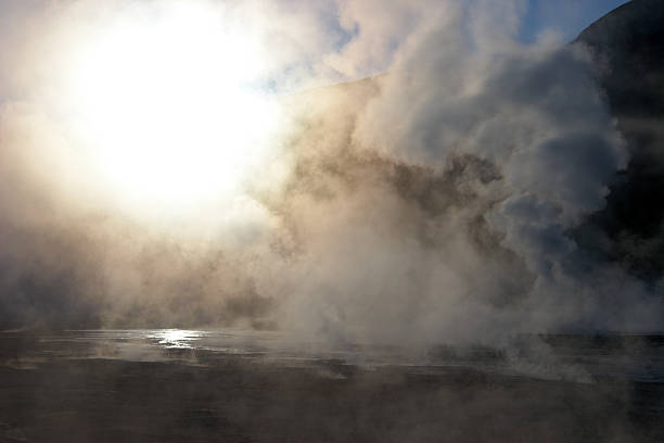 istock Sun shining through steam at geyser field, Chile 176793929