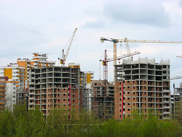 istock Construction work site place concept with cranes and buildings 176794123