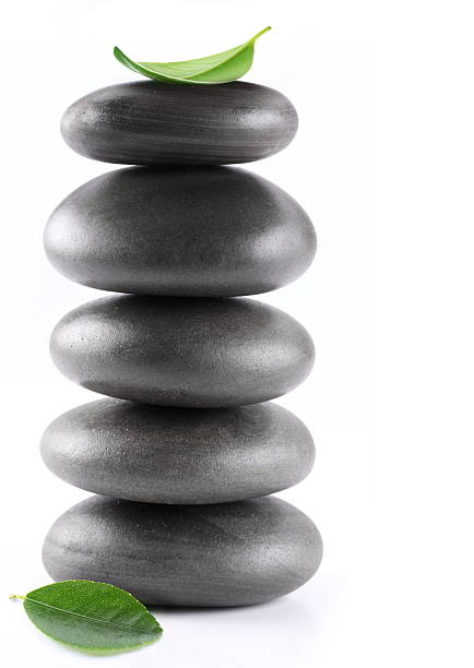 istock Spa stones with green leaves 176796206
