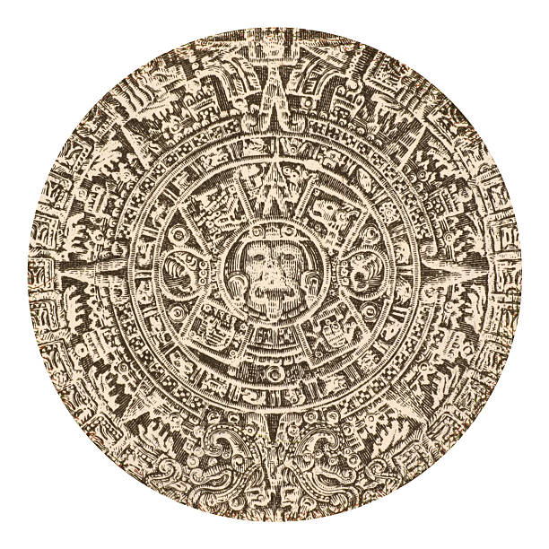 Aztec calendar sun stone from Mexico stock photo