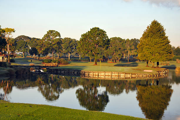 Campo de Golf Island Green en Sunrise en Orlando, Florida - foto de stock