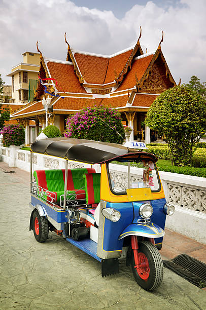 istock Taxi in front of a temple 176797643