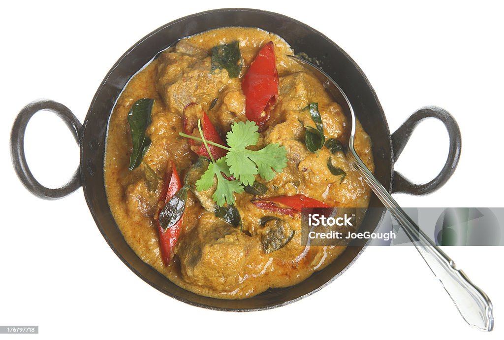 Indian Lamb Korma Curry Indian lamb curry in an authetic balti dish Curry - Meal Stock Photo